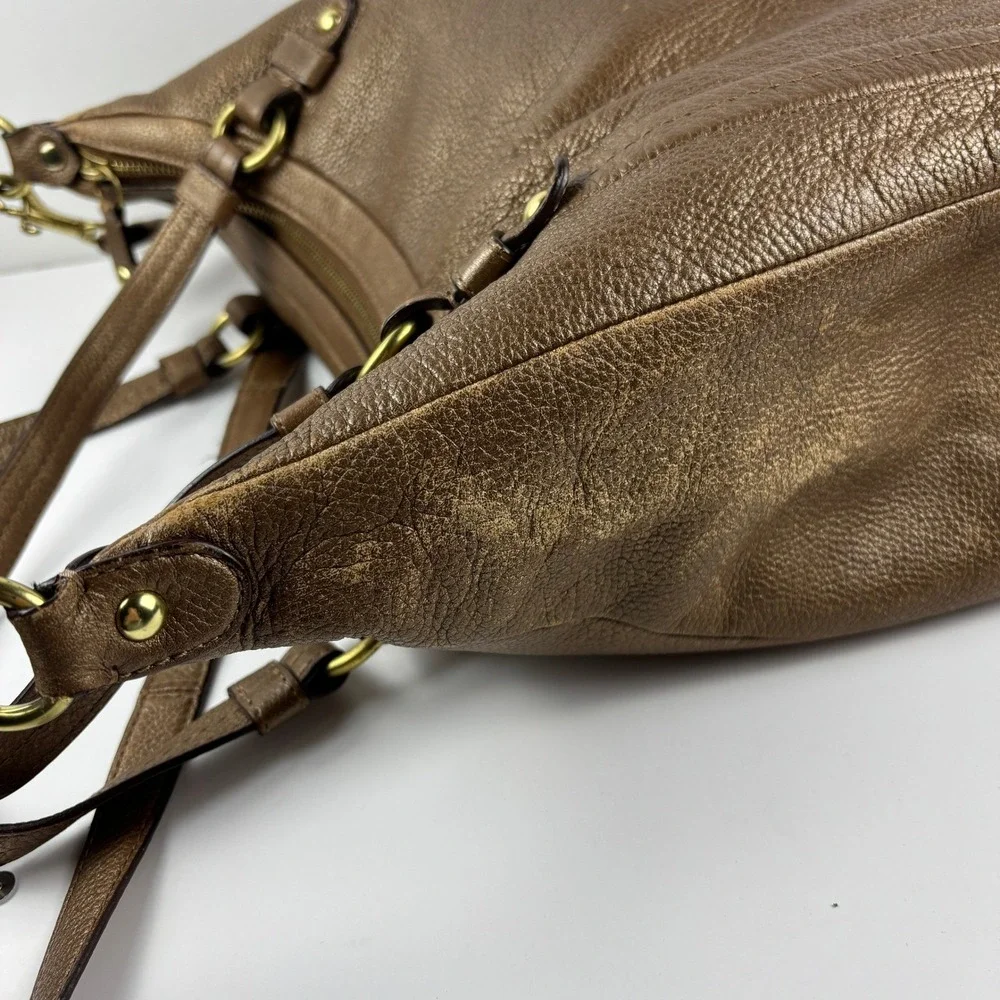 Coach Alexandra Convertible Shoulder Bag Bronze Metallic Leather‎ Boho F17566